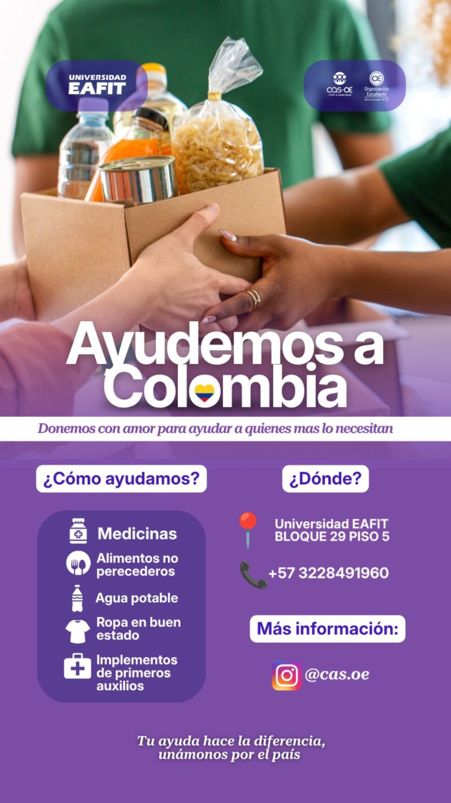 Punto Ayudemos a Colombia - Universidad EAFIT