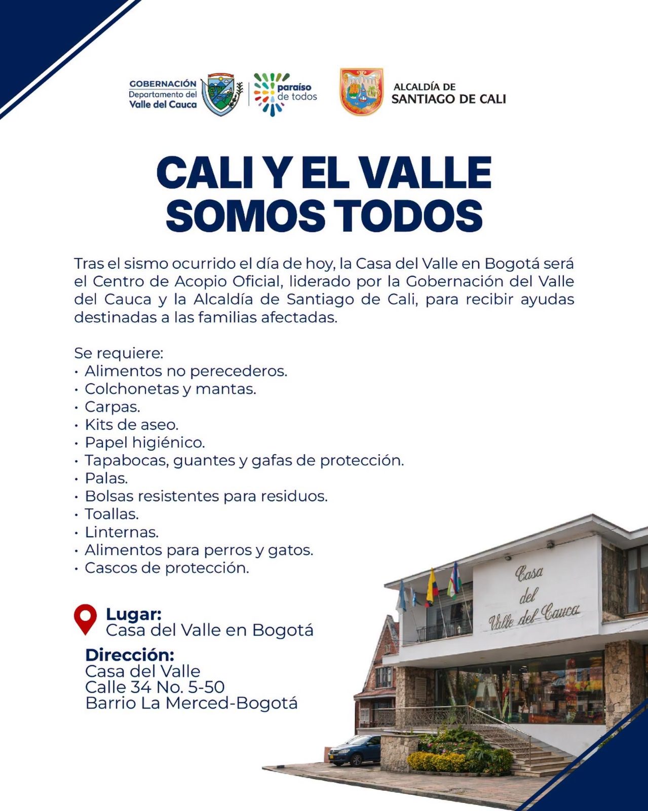 Punto Casa del Valle en Bogotá