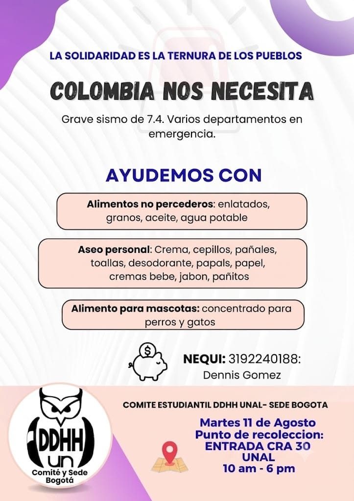Punto Punto de recolección Entrada Cra 30 UNAL