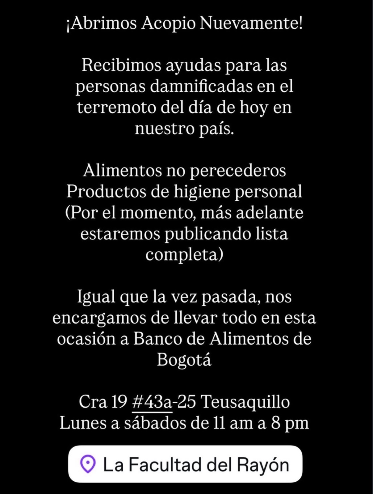 Punto La Facultad del Rayón