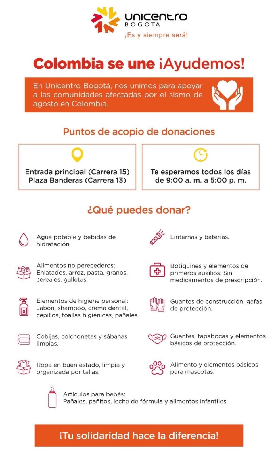 Punto Unicentro Bogotá - Puntos de acopio