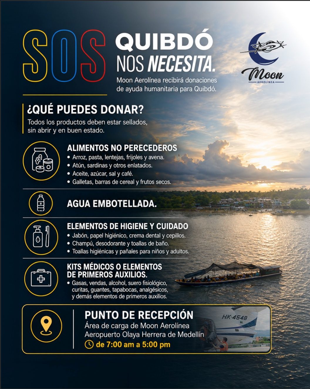 Punto Área de carga de Moon Aerolínea – Aeropuerto Olaya Herrera