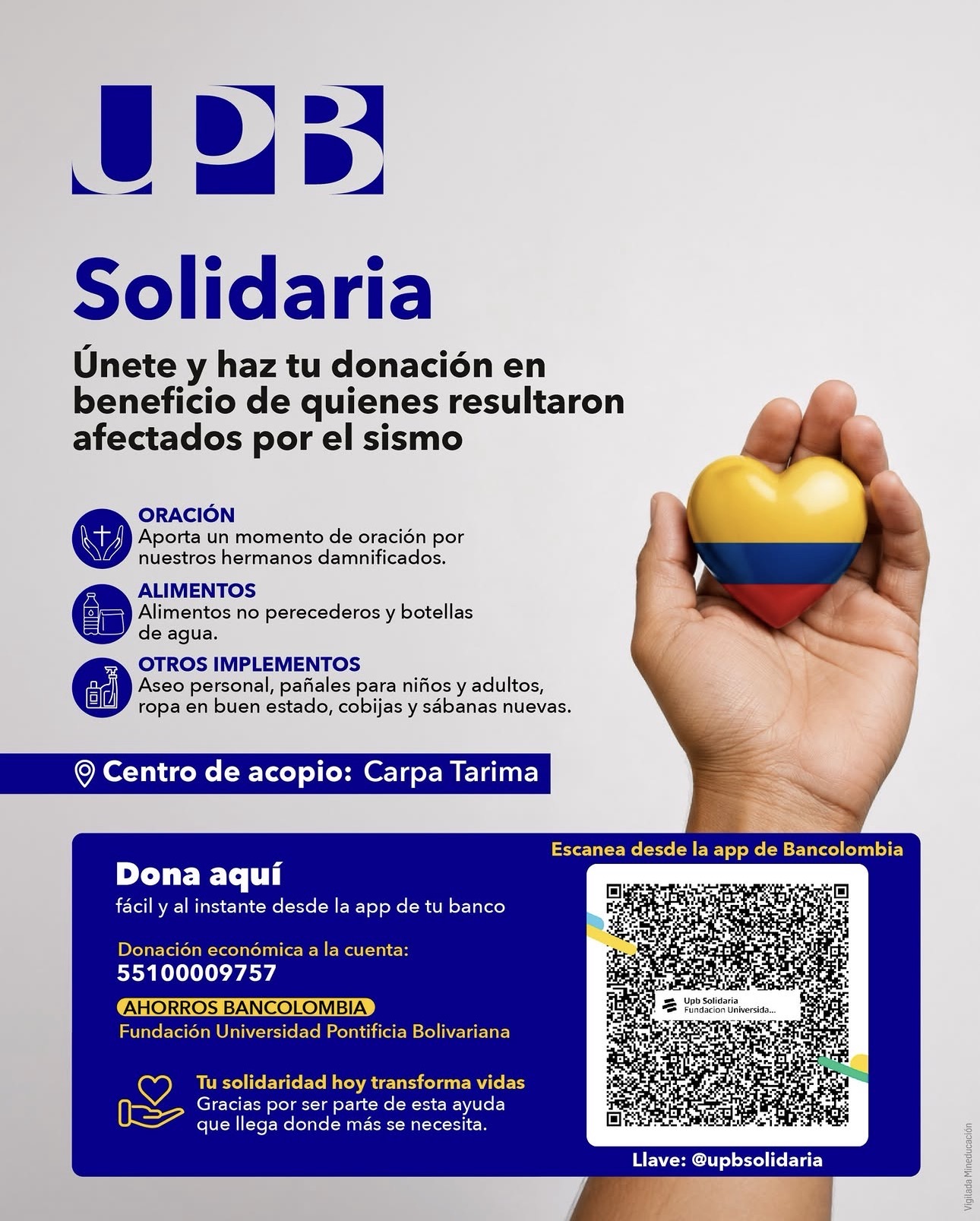 Punto Centro de acopio: Carpa Tarima