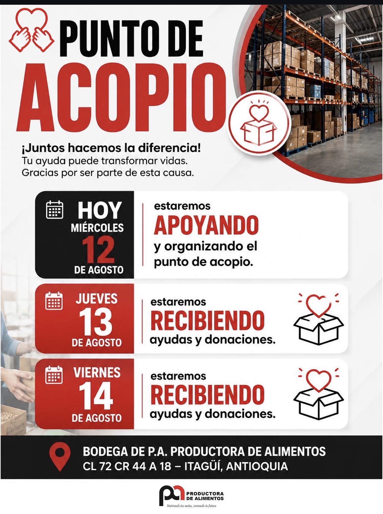 Punto Bodega de P.A. Productora de Alimentos